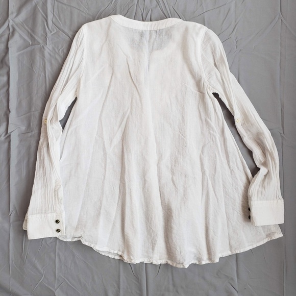 Free People Gauze Lace Trimmed Tunic w/ Brass Butt - Picture 2 of 6